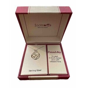 Footnotes Sterling Silver Friendship Necklace & Heart Pendant Unused
